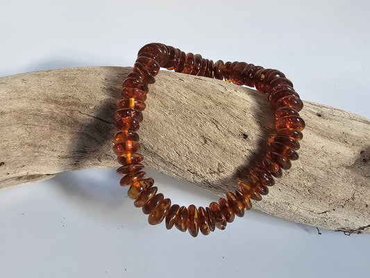 Handcrafted Baltic Cognac Beaded Amber Bracelet