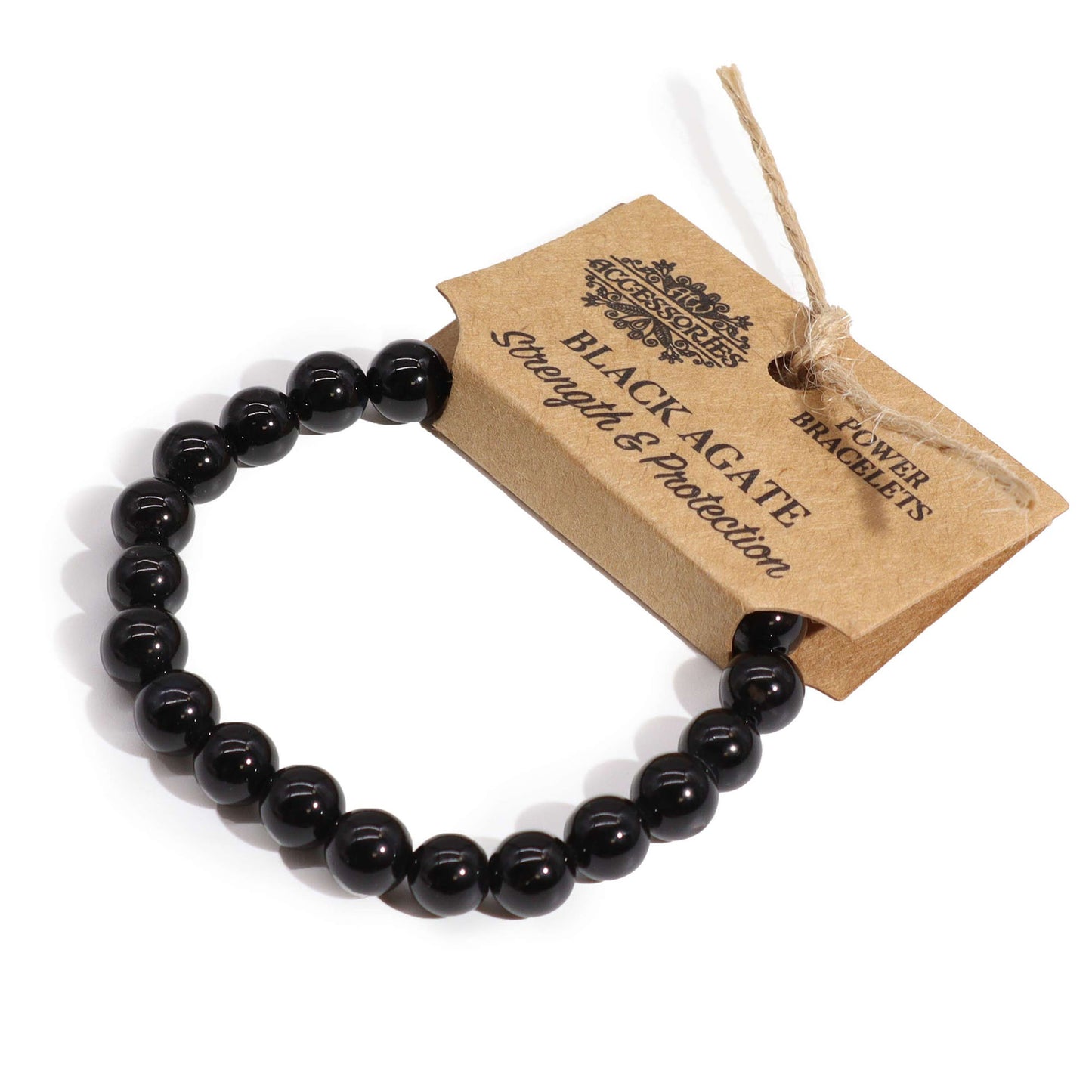 Power Bracelet - Black Agate – Protection, Success, and Courage