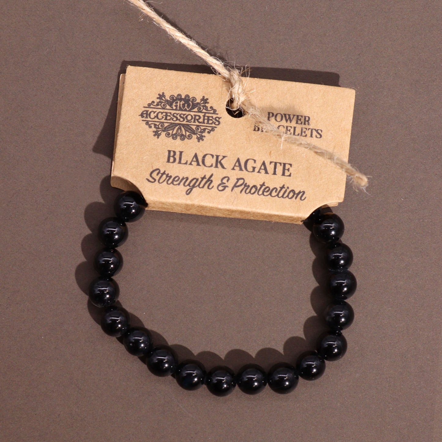 Power Bracelet - Black Agate – Protection, Success, and Courage