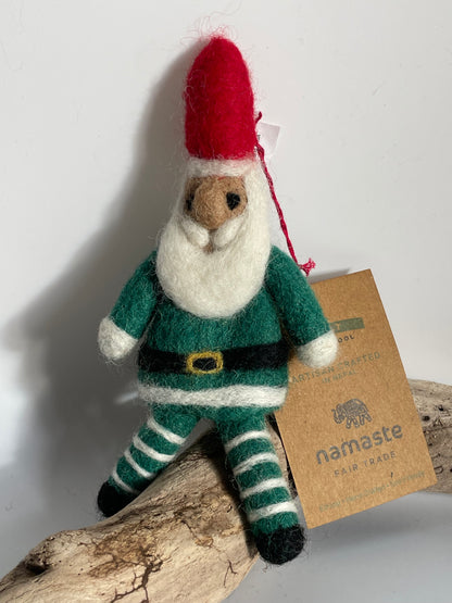 Handcrafted Wool Felt Santa Decoration