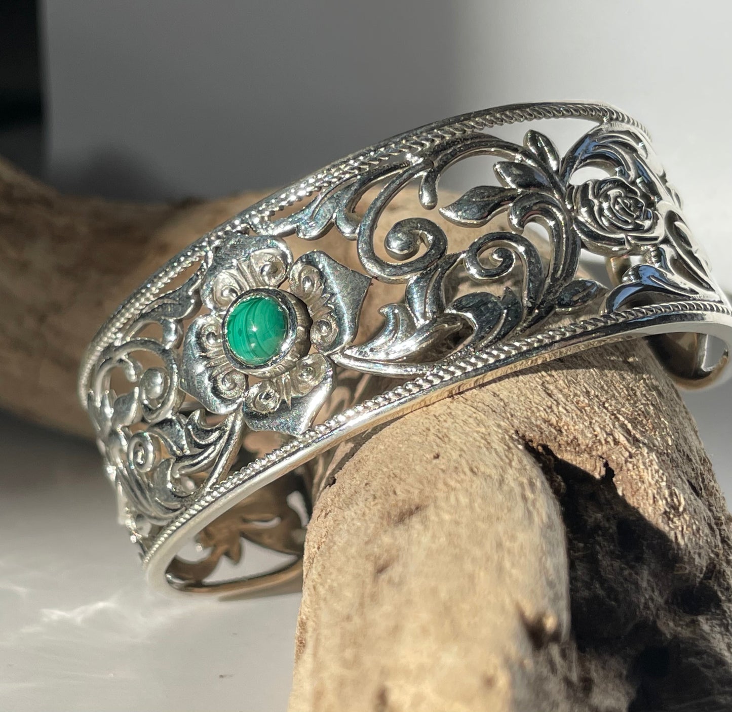 Silver Malachite Cuff