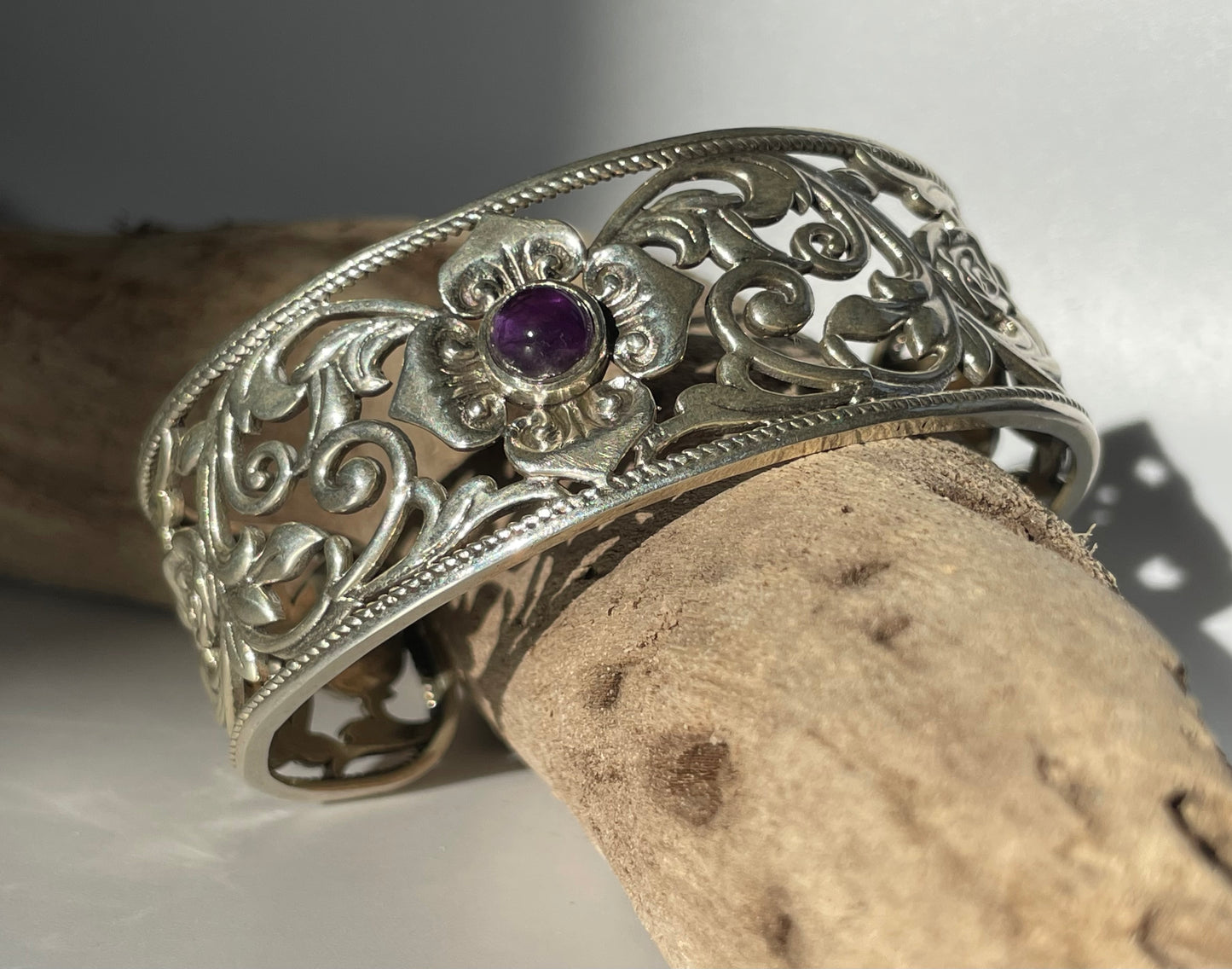 Silver Amethyst Cuff