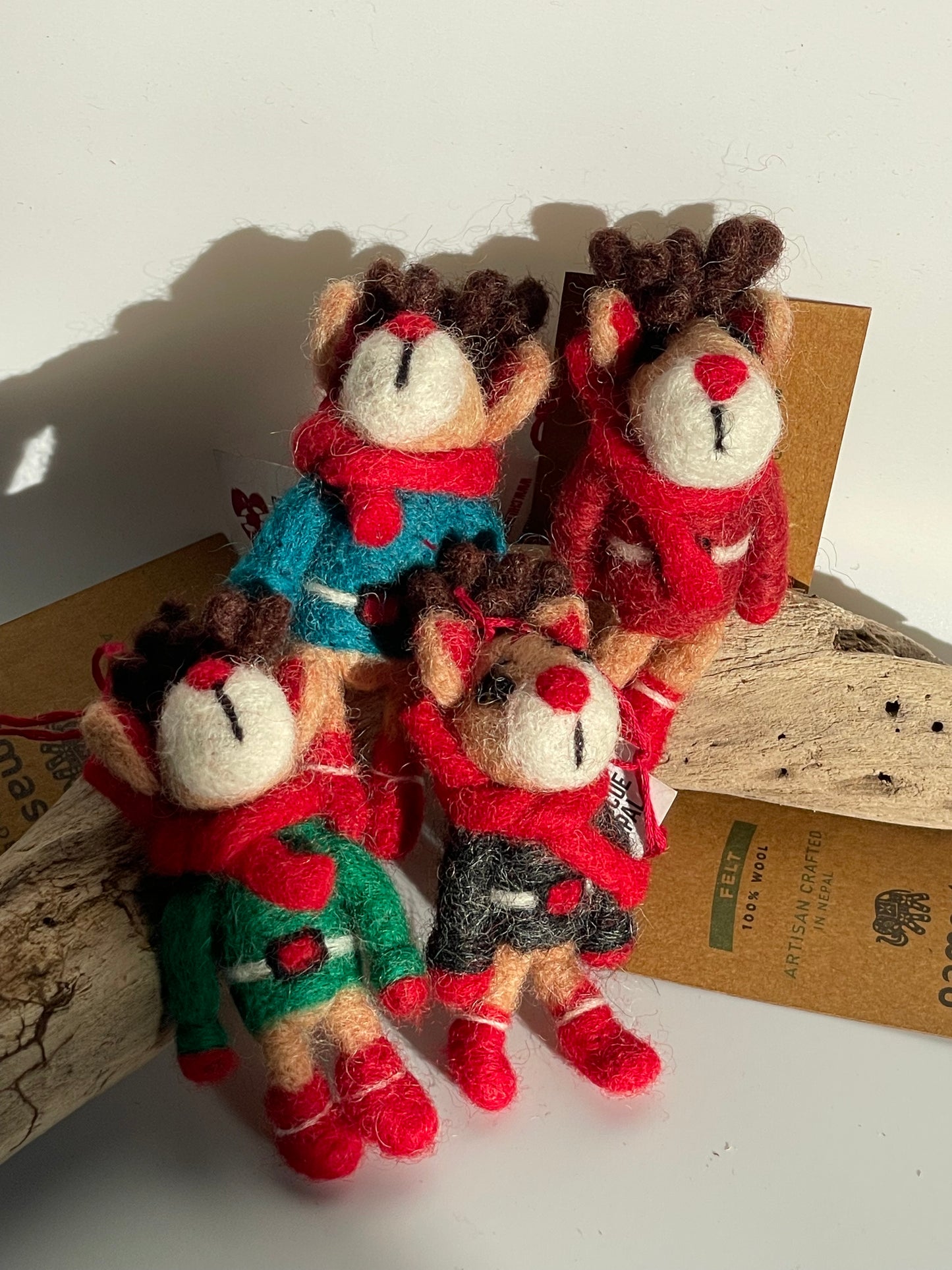 Handcrafted Wool Felt Superhero Rudolph Decoration