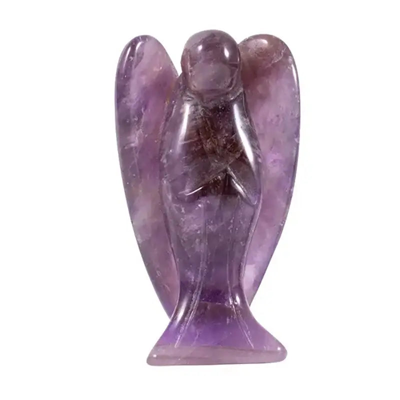 Hand Carved Gemstone Angel - Amethyst