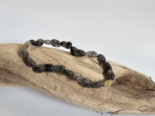 Handcrafted Tourmalinated Quartz Bracelet