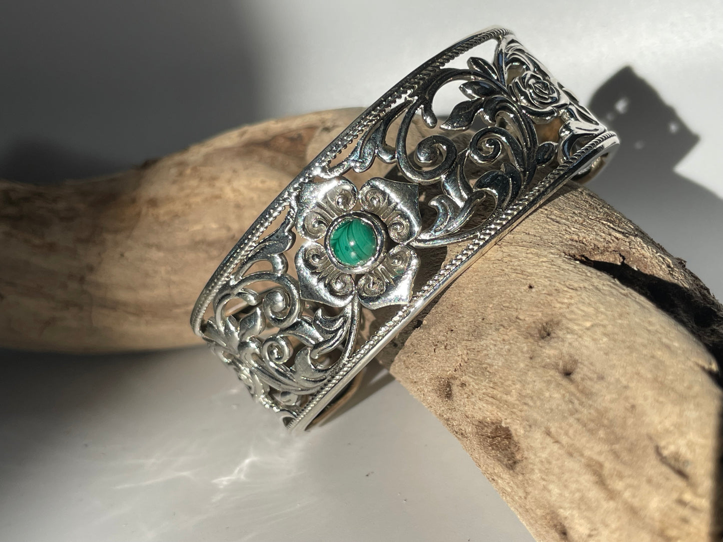 Silver Malachite Cuff