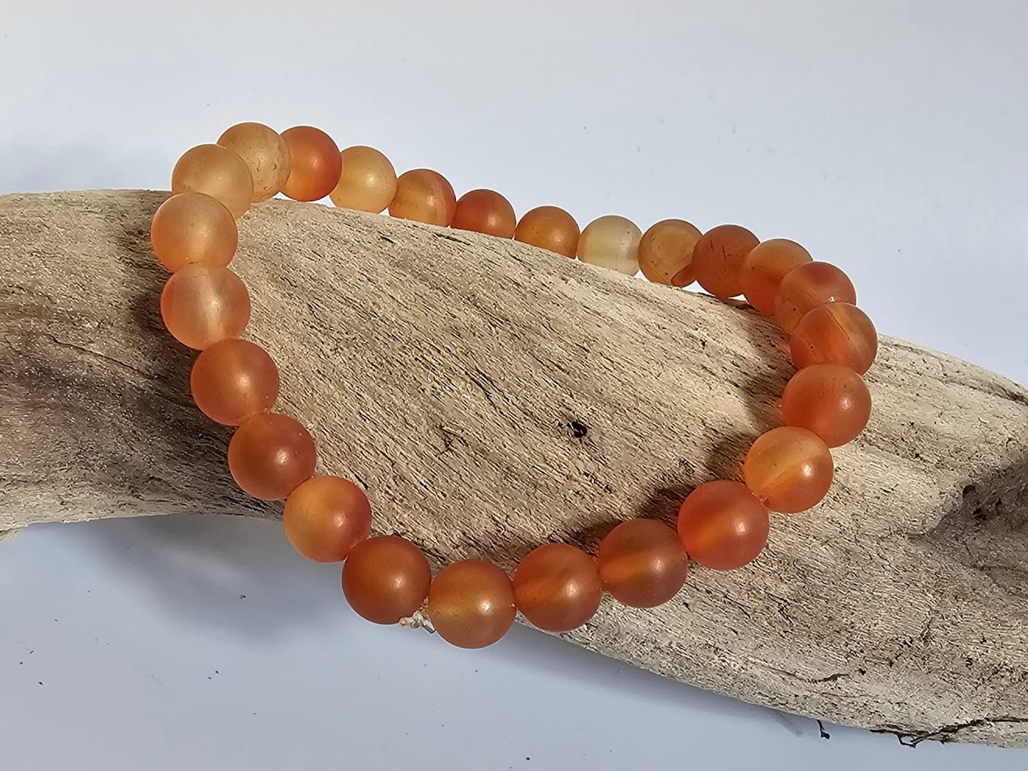 Handcrafted 8mm Carnelian Bracelet