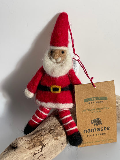 Handcrafted Wool Felt Santa Decoration