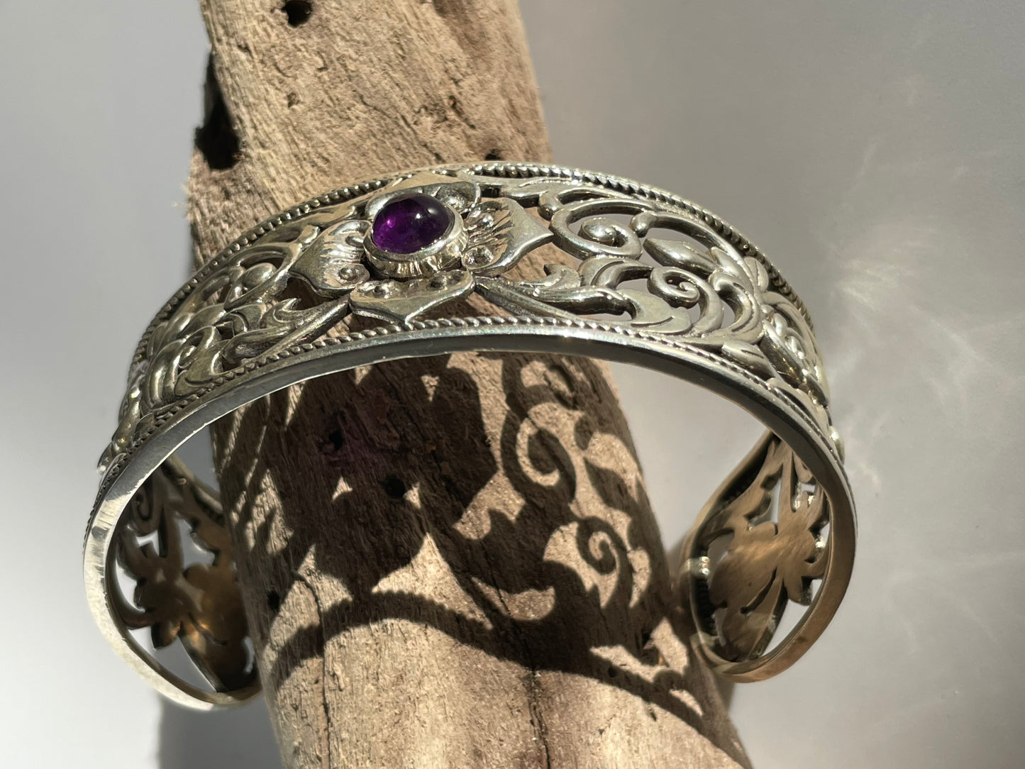 Silver Amethyst Cuff