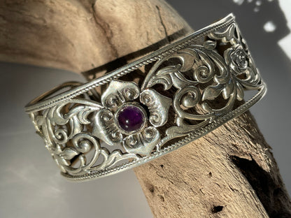 Silver Amethyst Cuff