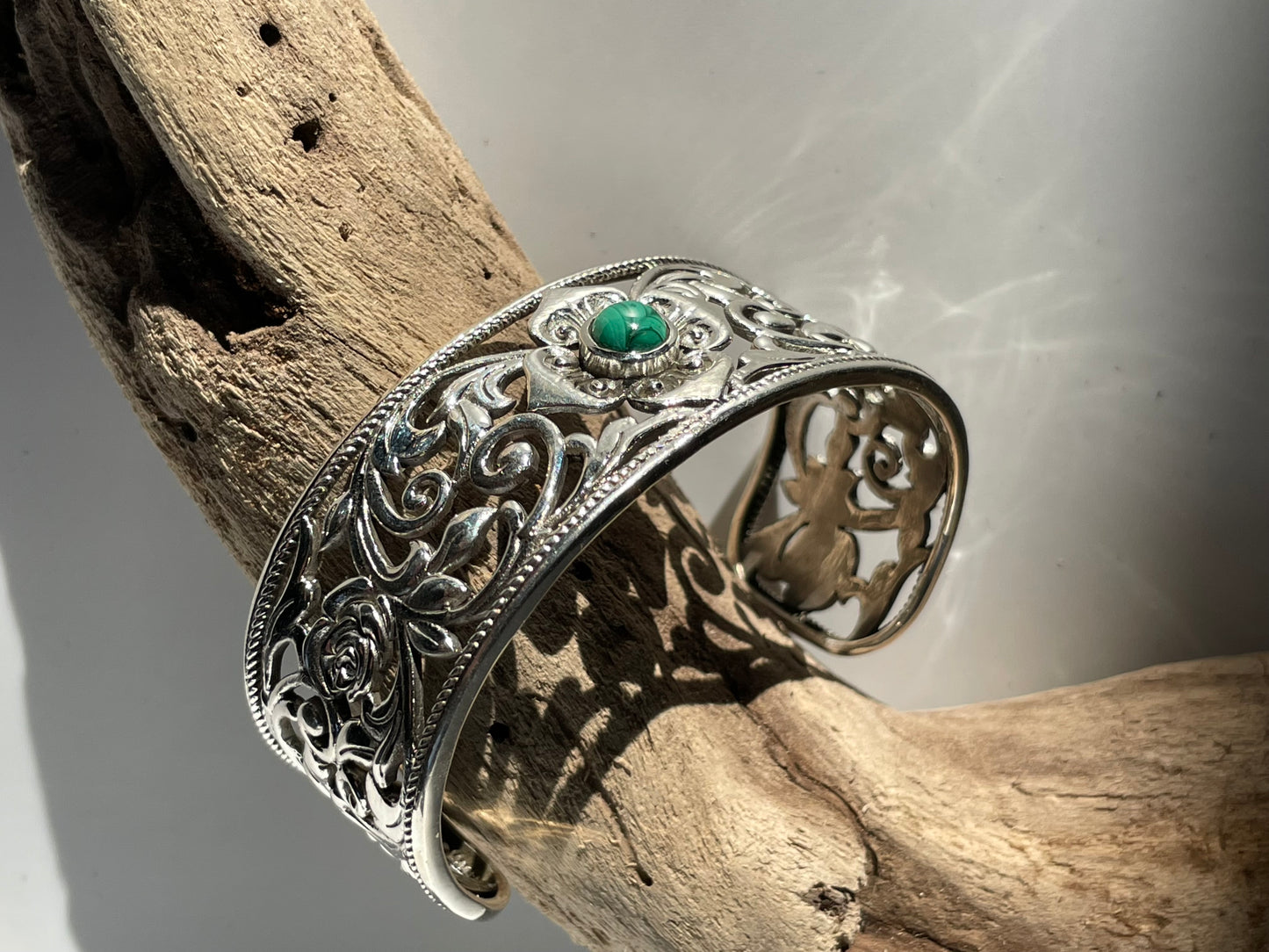 Silver Malachite Cuff