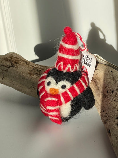 Handcrafted Wool Felt Penguin Handcrafted Bauble