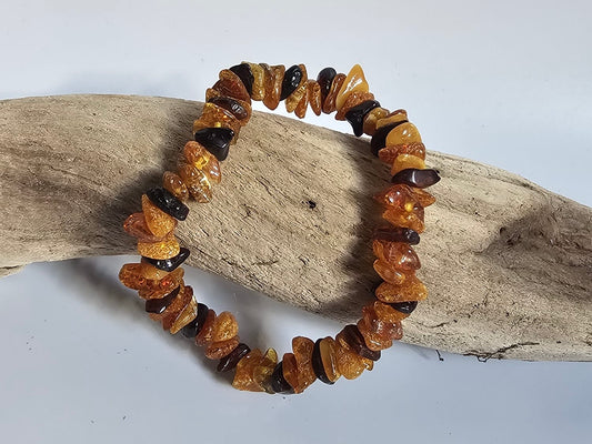 Handcrafted Balltic Mix Amber Chip Bracelet